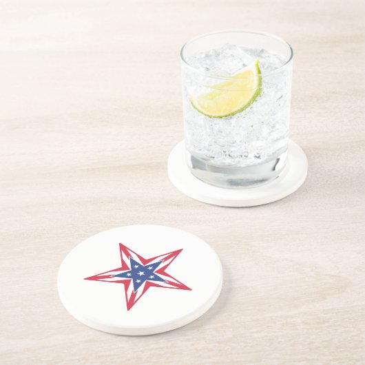 Ster van de vrijheid zandsteen onderzetter (Zijkant)