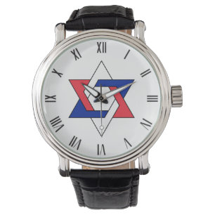 Ster van het David-symbool gestileerde Frankrijk d Horloge