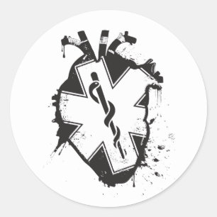 ster van het leven anatomisch hart ronde sticker