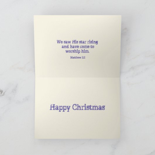 Ster van het Paarse kerstontwerp van Wonder Feestdagen Kaart (Binnen)