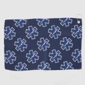 Ster van leven Paramedische EMS op blauw koolstofd Golfhanddoek (Horizontaal)