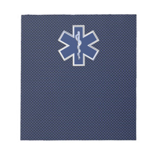 Ster van Life Paramedic op Navy Blue Carbon Fibre Notitieblok