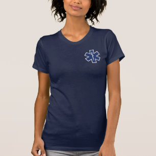 Ster van Life Paramedic op Navy Blue Carbon Fibre T-shirt