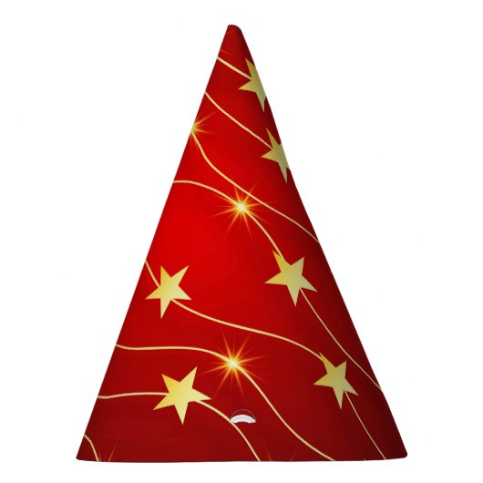 Ster Versierd Ruby Rood Patroon Feesthoedjes (Rechts)