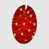 Ster Versierd Ruby Rood Patroon Ornament (voorkant)