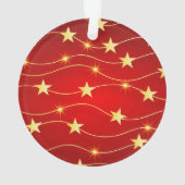 Ster Versierd Ruby Rood Patroon Ornament (achterkant)