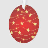 Ster Versierd Ruby Rood Patroon Ornament (voorkant)