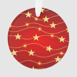Ster Versierd Ruby Rood Patroon Ornament