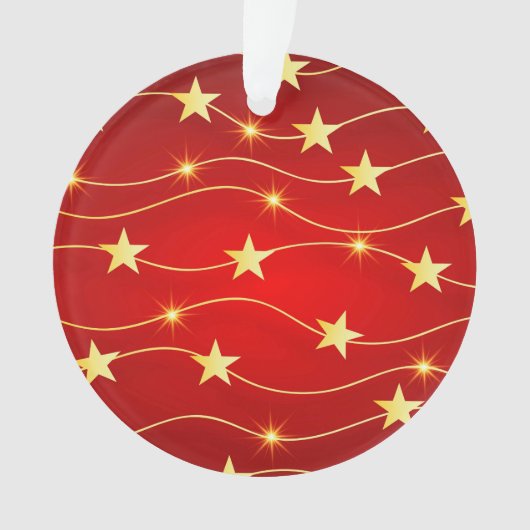 Ster Versierd Ruby Rood Patroon Ornament (voorkant)