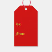 Ster Versierd Ruby Rood Patroon Van Rug Cadeaulabel (Achterkant)