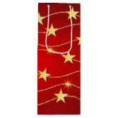 Ster Versierd Ruby Rood Patroon Wijn Cadeautas (Voorkant)