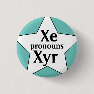 Ster Xe Xyr Voornaamwoorden Ronde Button 3,2 Cm