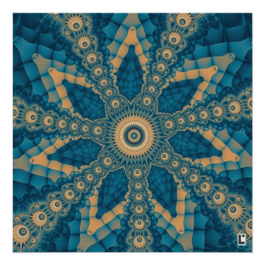 Sterbloemfractal Foto Afdruk (Voorkant)