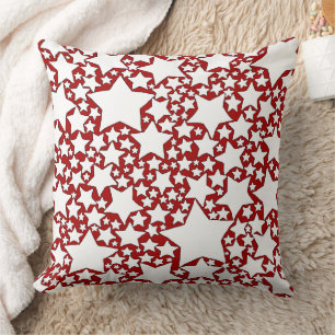 Steren, Steren, Steren in Rood en Wit Kussen