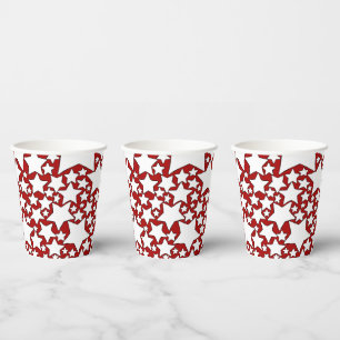 Steren, Steren, Steren in Rood en Wit Papieren Bekers
