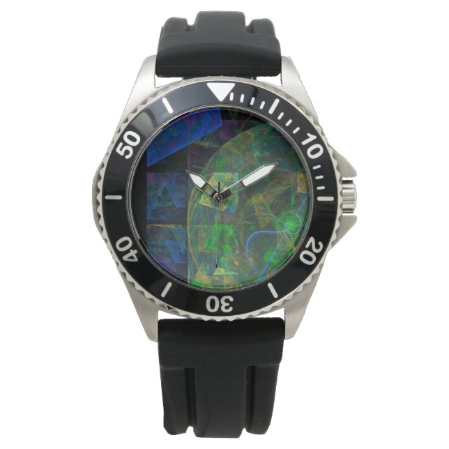 Stereo Punk Flame Fractal Horloge (Voorkant)