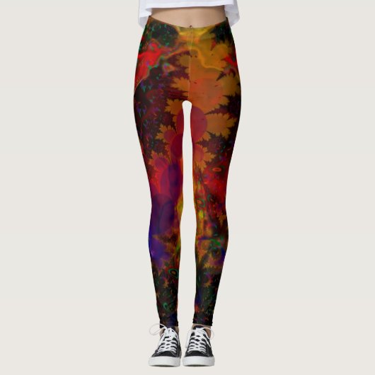 Stereo Trippin Psychedelic Abstract Leggings (Voorkant)
