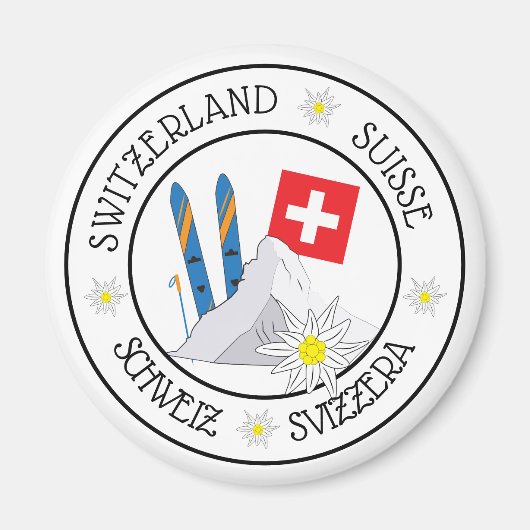 Stéréotypes suisses Aimant Réfrigérateur blanc (Devant)