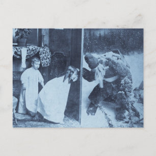 Stereoview - Kerstman?  circa 1899 Feestdagenkaart