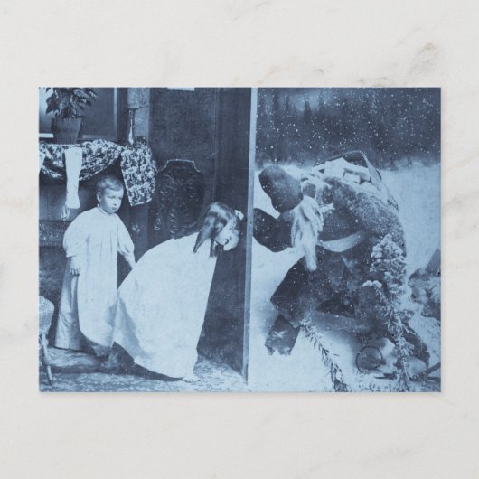 Stereoview - Kerstman? circa 1899 Feestdagenkaart (Voorkant)