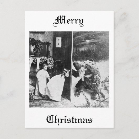 Stereoview - Santa? circa 1899 Feestdagenkaart (Voorkant)