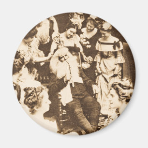  stereoview - Santa en de dames Magneet