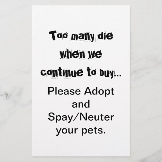 Steriliseer Adopteer Flyer (Voorkant)