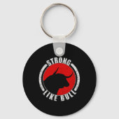Sterk als Bull Bodybuilding en Power Lifting 1 Sleutelhanger (Voorkant)