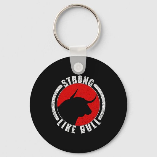 Sterk als Bull Bodybuilding en Power Lifting 1 Sleutelhanger (Voorkant)