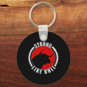 Sterk als Bull Bodybuilding en Power Lifting 1 Sleutelhanger (Voorkant)