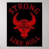 Sterk als Bull Bodybuilding en Power Lifting Poster (Voorkant)