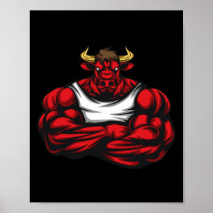 Sterk als Bull Bodybuilding Poster