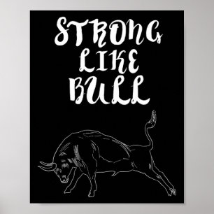 Sterk als Bull Powerlifting Bodybuilding Poster
