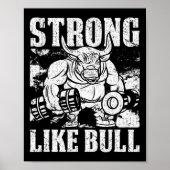 Sterk als een bull Powerlift Bodybuilding Poster (Voorkant)