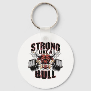 Sterk als een Bull Powerlifting Bodybuilding 5 Sleutelhanger
