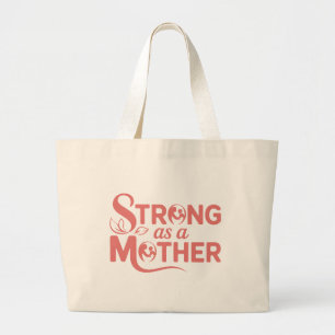 Sterk als een Roze Moeder – Feministische Quote Ec Grote Tote Bag
