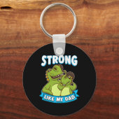 Sterk als mijn vader Kawaii Daddy Dinosaurus Vader Sleutelhanger (Voorkant)