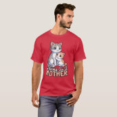 Sterk als moeder kat moeder vriend t-shirt (Voorkant volledig)