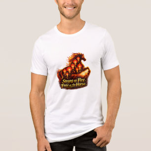 Sterk als Vuur Vrij als het Paard Lantaarn Kunst Tri-Blend Shirt