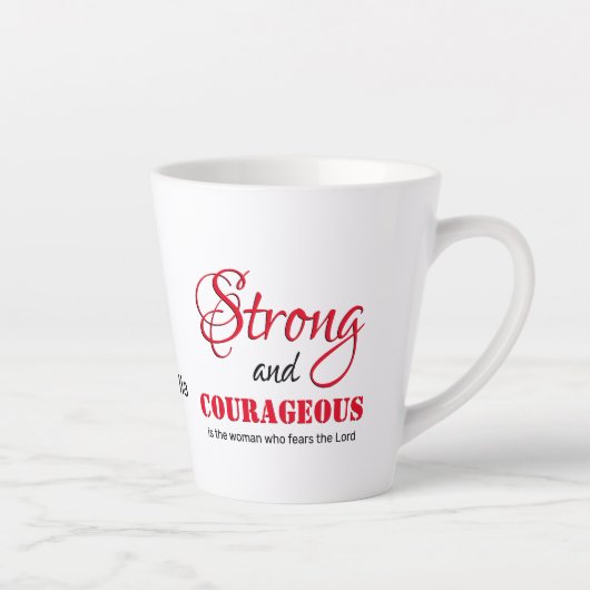 STERK COURAGEOU Christelijk Monogram VROUW Latte Mok (Rechts)