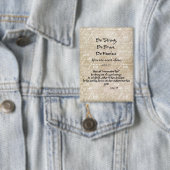Sterk, dapper, onbevreesd citaat met bijbelvers button (Insitu)