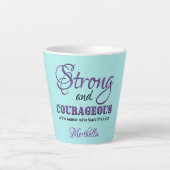 STERK EN COURAGEOUS, speciaal gepersonaliseerd Aqu Latte Mok (Voorkant)