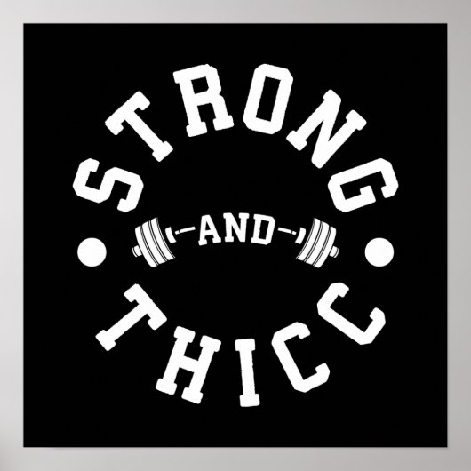 Sterk en dik - Funny Gym Poster (Voorkant)