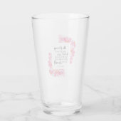 Sterk en moedig roze platte Bijbel Glas (Achterkant)