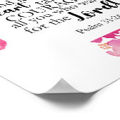 Sterk en moedig roze platte Bijbel Poster (Hoek)