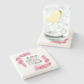 Sterk en moedig roze platte Bijbel Stenen Onderzetter (Zijkant)