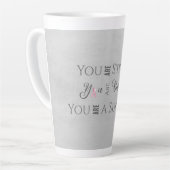 Sterk en mooi | Overlevende borstkanker Latte Mok (Linkerhoek)