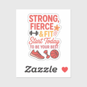 Sterk & fit   Motivatie sport Stickers