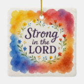 Sterk in de Christelijke kunst Keramisch Ornament (Achterkant)