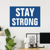 Sterk Inspirerend blauw Poster (Thuiskantoor)